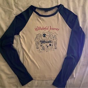 Long Sleeve Cactus Print Colorblock Shirt